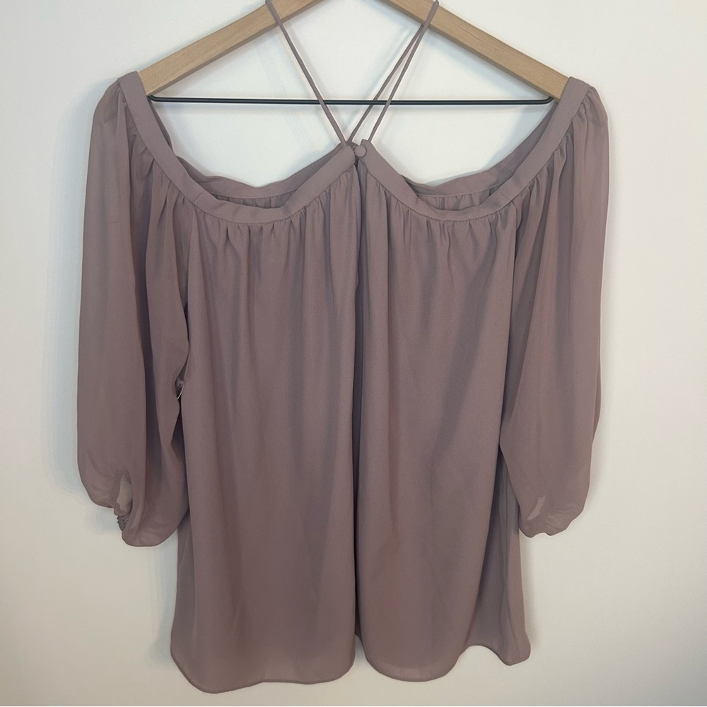 *NWT* 1.STATE Women’s Desert Mocha Cold-Shoulder Blouse, Size Small - Picture 8 of 12